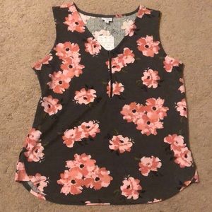 NWT Lularoe Beautiful grey floral blouse size L